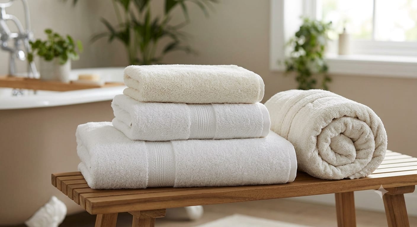 White hotel towels